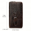 Crocodile Pattern Vintage Genuine Leather Long Wallet For men - Large Capacity Clutch Bag Multi-card Card Holder Coin Purse Wallet