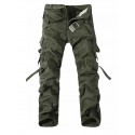 Men's Tactical Cargo Trousers Work Pants Zipper Pocket Multiple Pockets Solid Colored Full Length Pants Daily Holiday Cargo Casual / Sporty Grass Green Earth green Inelastic / Spring