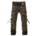 Men's Tactical Cargo Trousers Work Pants Zipper Pocket Multiple Pockets Solid Colored Full Length Pants Daily Holiday Cargo Casual / Sporty Grass Green Earth green Inelastic / Spring