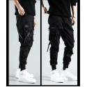 mens casual pants Trousers multi-pockets Streetwear Harem fashion cargo joggers gym drawstring long pants ankle-length trousers with multi-pockets