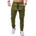 Mens Sweatpants Slim Fit, Men's Autumn Solid Color Slim-fit Sweatpants Pocket Stitching Trousers