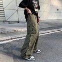 Men's Trousers Cargo Pants Drawstring Elastic Waist Solid Color Comfort Breathable Pants Casual Daily Sports Fashion Black Army Green Micro-elastic / Elasticity