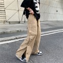 Men's Trousers Cargo Pants Drawstring Elastic Waist Solid Color Comfort Breathable Pants Casual Daily Sports Fashion Black Army Green Micro-elastic / Elasticity