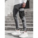 Men's Sweatpants Joggers Cargo Pants Patchwork Drawstring Elastic Waist Color Block Pants Sports Outdoor Daily Wear Cotton Blend Streetwear Sporty Slim White Black / Spring / Fall