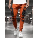 Men's Sweatpants Joggers Cargo Pants Patchwork Drawstring Elastic Waist Color Block Pants Sports Outdoor Daily Wear Cotton Blend Streetwear Sporty Slim White Black / Spring / Fall