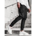 Men's Sweatpants Joggers Cargo Pants Patchwork Drawstring Elastic Waist Color Block Pants Sports Outdoor Daily Wear Cotton Blend Streetwear Sporty Slim White Black / Spring / Fall