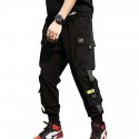 streetwear hip hop pants cargo pants joggers for men unisex sports casual active sweatpants black