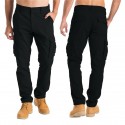 Men's Trousers Cargo Pants Multiple Pockets Solid Color Comfort Breathable Pants Casual Daily Fashion Streetwear Black Gray