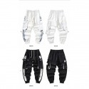 men's streetwear harajuku pants hip-hop jogging sports pure cotton men's long trousers joggers cargo pants with multi-pockets letter embroidery pattern