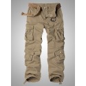 Men's Tactical Cargo Trousers Work Pants Zipper Multiple Pockets Solid Color Breathable Lightweight Full Length Pants Daily Streetwear Cotton Trousers Athletic ArmyGreen Black Micro-elastic