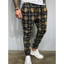 Men's Sweatpants Joggers Trousers Drawstring Elastic Waist 3D Print Grid / Plaid Comfort Breathable Pants Sports Outdoor Casual Streetwear Designer Brown Micro-elastic / Elasticity