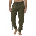 Mens Drawstring Waist Cotton Ankle Banded Pants Renaissance Gothic Pants Medieval Viking Navigator Pirate Trousers