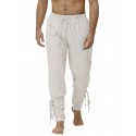 Mens Drawstring Waist Cotton Ankle Banded Pants Renaissance Gothic Pants Medieval Viking Navigator Pirate Trousers