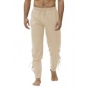 Mens Drawstring Waist Cotton Ankle Banded Pants Renaissance Gothic Pants Medieval Viking Navigator Pirate Trousers