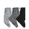 Men's Sweatpants Trousers Tapered pants Pocket Drawstring Solid Color Breathable Outdoor Full Length Pants Casual Daily Stylish Casual Black Grey Micro-elastic / Winter