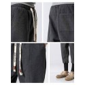 Men's Sweatpants Joggers Trousers Drawstring Elastic Waist Solid Color Comfort Breathable Pants Casual Daily Cotton Blend Sports Fashion Black Light gray Micro-elastic / Elasticity