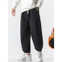 Men's Sweatpants Joggers Trousers Drawstring Elastic Waist Solid Color Comfort Breathable Pants Casual Daily Cotton Blend Sports Fashion Black Light Grey Micro-elastic / Elasticity