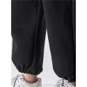 Men's Sweatpants Joggers Trousers Drawstring Elastic Waist Solid Color Comfort Breathable Pants Casual Daily Cotton Blend Sports Fashion Black Light Grey Micro-elastic / Elasticity