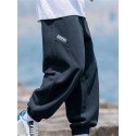 Men's Sweatpants Joggers Trousers Drawstring Elastic Waist Solid Color Comfort Breathable Pants Casual Daily Sports Fashion Black Deep Blue Micro-elastic / Elasticity