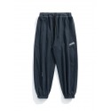 Men's Sweatpants Joggers Trousers Drawstring Elastic Waist Solid Color Comfort Breathable Pants Casual Daily Sports Fashion Black Deep Blue Micro-elastic / Elasticity