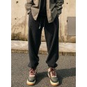 Men's Sweatpants Joggers Trousers Drawstring Elastic Waist Solid Color Comfort Breathable Pants Casual Daily Corduroy Sports Fashion Black Grey Micro-elastic / Elasticity
