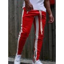 Men's Sweatpants Sporty Casual Trousers Color Block Pencil Pants Breathable Soft Workout Pants With Ankle Zipper Cotton Slim Daily Sports Outdoor Full Length Side Stripe Elastic Waist Drawstring