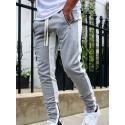 Men's Sweatpants Sporty Casual Trousers Color Block Pencil Pants Breathable Soft Workout Pants With Ankle Zipper Cotton Slim Daily Sports Outdoor Full Length Side Stripe Elastic Waist Drawstring