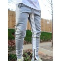 Men's Sweatpants Sporty Casual Trousers Color Block Pencil Pants Breathable Soft Workout Pants With Ankle Zipper Cotton Slim Daily Sports Outdoor Full Length Side Stripe Elastic Waist Drawstring