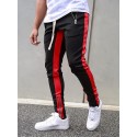 Men's Sweatpants Sporty Casual Trousers Color Block Pencil Pants Breathable Soft Workout Pants With Ankle Zipper Cotton Slim Daily Sports Outdoor Full Length Side Stripe Elastic Waist Drawstring