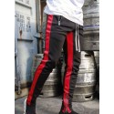 Men's Sweatpants Sporty Casual Trousers Color Block Pencil Pants Breathable Soft Workout Pants With Ankle Zipper Cotton Slim Daily Sports Outdoor Full Length Side Stripe Elastic Waist Drawstring