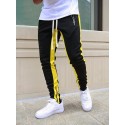 Men's Sweatpants Sporty Casual Trousers Color Block Pencil Pants Breathable Soft Workout Pants With Ankle Zipper Cotton Slim Daily Sports Outdoor Full Length Side Stripe Elastic Waist Drawstring
