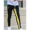 Men's Sweatpants Sporty Casual Trousers Color Block Pencil Pants Breathable Soft Workout Pants With Ankle Zipper Cotton Slim Daily Sports Outdoor Full Length Side Stripe Elastic Waist Drawstring
