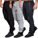 Men's Sweatpants Joggers Trousers Patchwork Zipper Pocket Solid Color Comfort Breathable Pants Casual Daily Sports Fashion Black Light gray Micro-elastic