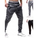 mens sweatpants With Zipper Pockets fashion jogger sports pants trousers long pants Running Jogging lightgray