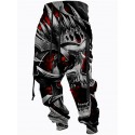 Men's Sweatpants Joggers Trousers Drawstring Elastic Waist 3D Print Skull Graphic Prints Comfort Breathable Pants Sports Outdoor Casual Cotton Blend Streetwear Designer Gray Micro-elastic