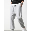 Men's Sweatpants Joggers Trousers Drawstring Elastic Waist Solid Color Comfort Breathable Pants Casual Daily Sports Fashion Black Gray Micro-elastic / Elasticity