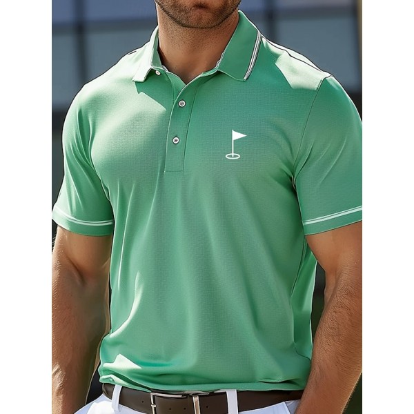Men's Graphic Polo Short Sleeve Polo Shirts Collared Shirts Casual School Outdoor Daily Wear 3D Print Summer Blue Purple Green
