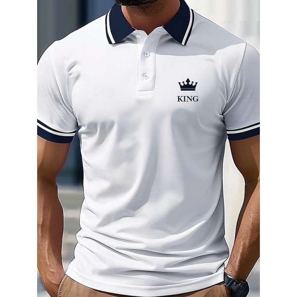 Men's Graphic Polo Short Sleeve Polo Shirts Collared Shirts Business Casual School Outdoor Daily Wear 3D Print Summer White Red Green