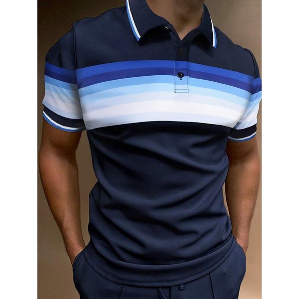 Men's Sport Polo Polo Shirt Casual Holiday Lapel Short Sleeve Fashion Basic Color Block Button Summer Regular Fit Dark red Yellow Dark Navy Purple Green Grey Sport Polo