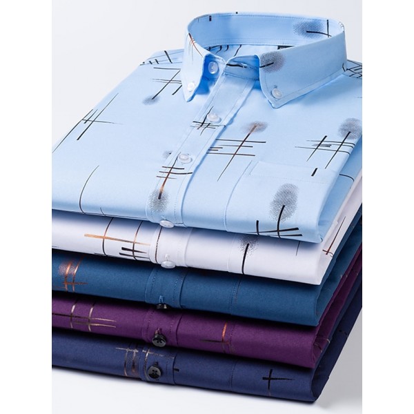 Men's Dress Shirt Button Down Shirt Non Iron Shirt Collared Shirt Stretch Tartan Wedding Work Wine Black / Gray Black White Long Sleeve Square Neck All Seasons Clothing Apparel