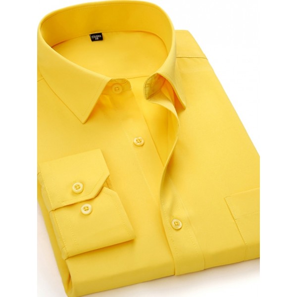 Men's Dress Shirt Collared Shirt Button Up Shirt Graphic Prints Wedding Work Black White Yellow Red Long Sleeve Turndown All Seasons Clothing Apparel