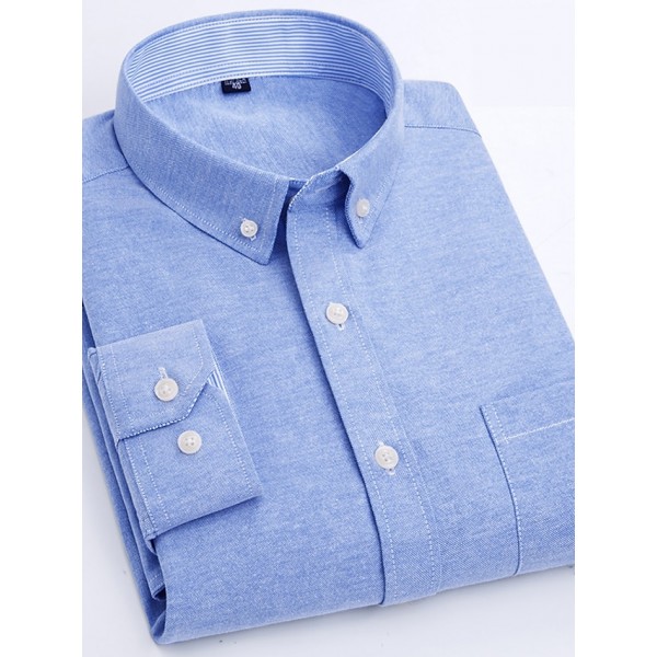 Men's Dress Shirt Button Down Shirt Oxford Shirt Stripe Wedding Office & Career Light Pink Light Blue Black White Long Sleeve Shirt Collar All Seasons Clothing Apparel Print