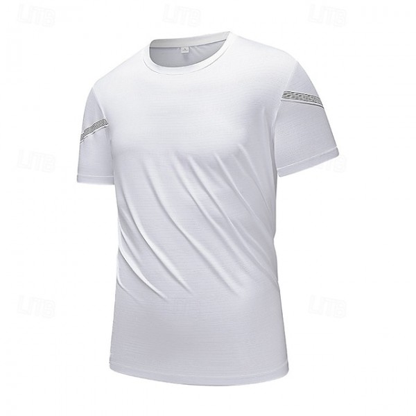 Men's T Shirt Tee Short Sleeve Shirt Tee Top Short Sleeve Crew Neck Summer Plain Fashion Designer Basic Quick Dry Vacation Street Going out Black White Blue Top Tee for Men