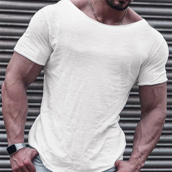 Men's T Shirt Casual Style Short Sleeve Crew Neck Summer Plain Fashion Designer Casual Street Sports Holiday Black White Pink Top Tee for Men