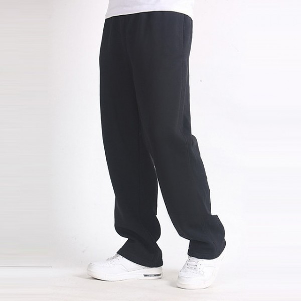 Men's Fleece Pants Sweatpants Joggers Trousers Straight Leg Sweatpants Elastic Waist Straight Leg Solid Color Plain Breathable Comfortable Full Length Sports Outdoor Daily Wear Casual / Sporty