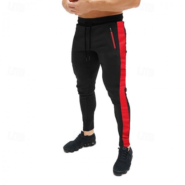 Men's Sweatpants Joggers Trousers Pocket Color Block Comfort Breathable Outdoor Daily Going out Fashion Casual Black Red