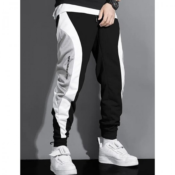 Men's Sweatpants Joggers Trousers Pocket Drawstring Elastic Waist Plain Comfort Breathable Outdoor Daily Going out Fashion Casual Black White