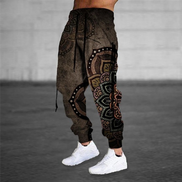 Men's Sweatpants Joggers Trousers Drawstring Elastic Waist 3D Print Graphic Prints Comfort Breathable Sports Outdoor Casual Daily Cotton Blend Terry Streetwear Designer Blue Purple Micro-elastic