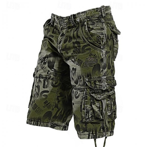 Men's Tactical Shorts Cargo Shorts Camo Shorts Shorts Buttons Multi Pocket Camo Camouflage Wearable Knee Length Outdoor Daily Camping & Hiking Fashion Classic Camouflage Blue Camouflage Gray