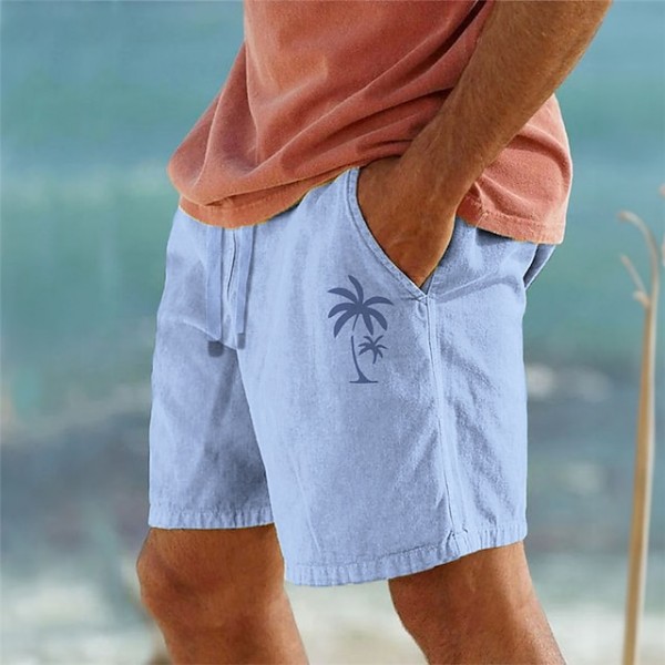 Men's Graphic Coconut Tree Shorts Summer Shorts Beach Shorts Mid Waist Streetwear Hawaiian Designer Casual Daily Holiday Drawstring Elastic Waist 3D Print Designer Clothing Apparel